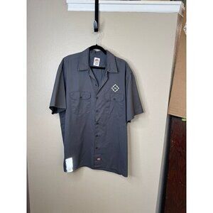 Dickies Men's TMI Gray Shirt Size XL short sleeve collared button down polyester